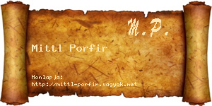 Mittl Porfir névjegykártya